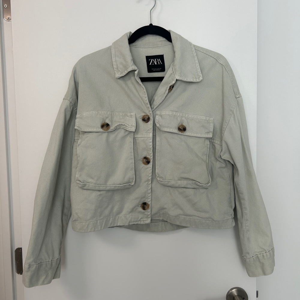 Zara Cropped Denim Jacket